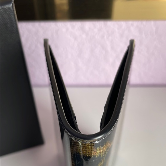 YSL Saint Laurent Green and Black Animal Print Card Holder - Leopard - Picture 11 of 15